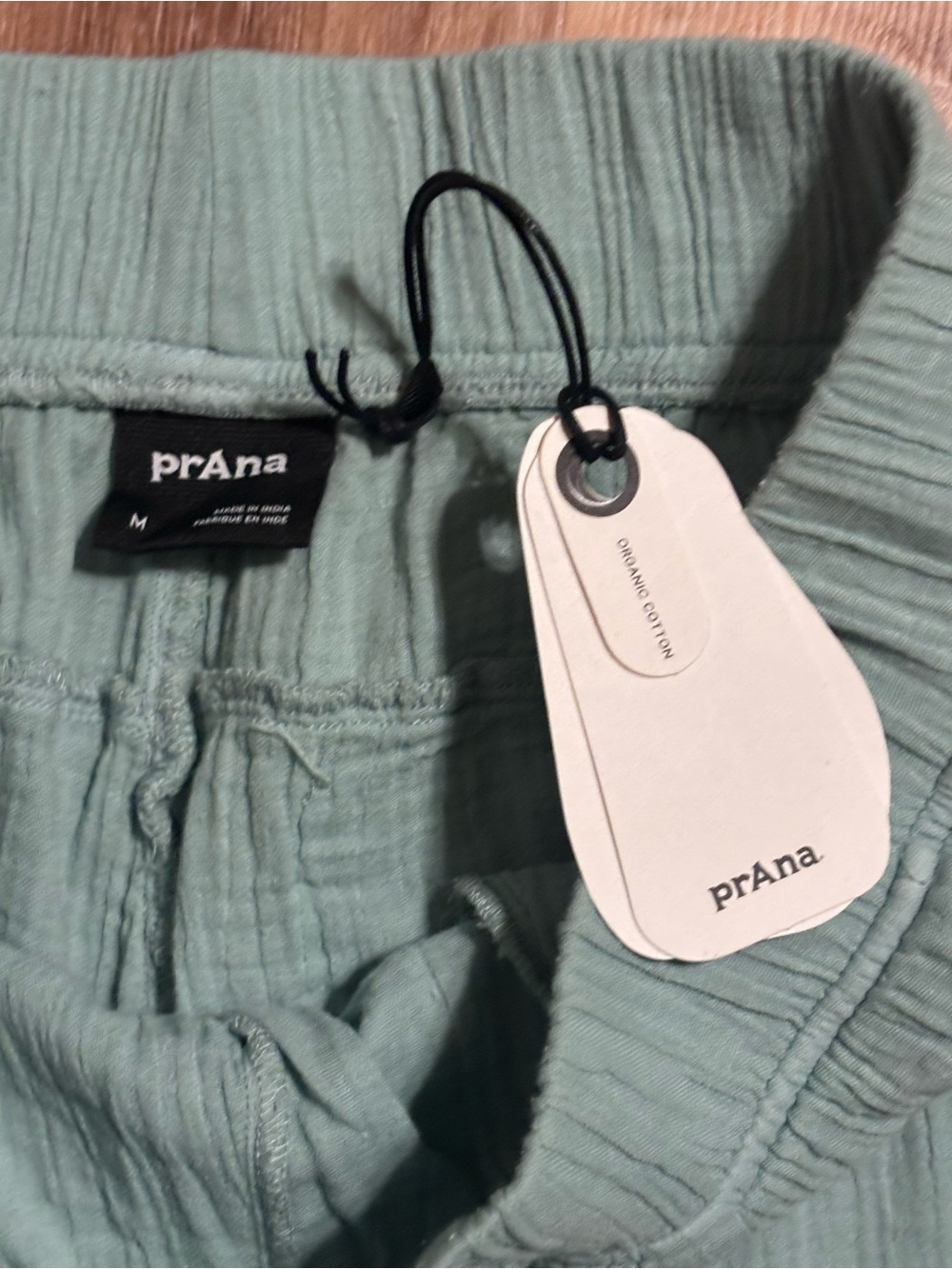PRana organic cotton gauze cropped pants sage green frayed hem boho NWT Medium - Picture 7 of 16